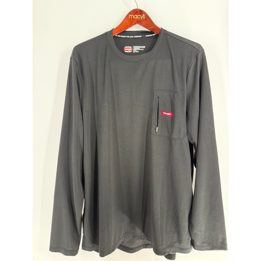 Wrangler Workwear Crew Neck Pen‎ Pocket Pullover T-Shirt Dark Gray Size XXL